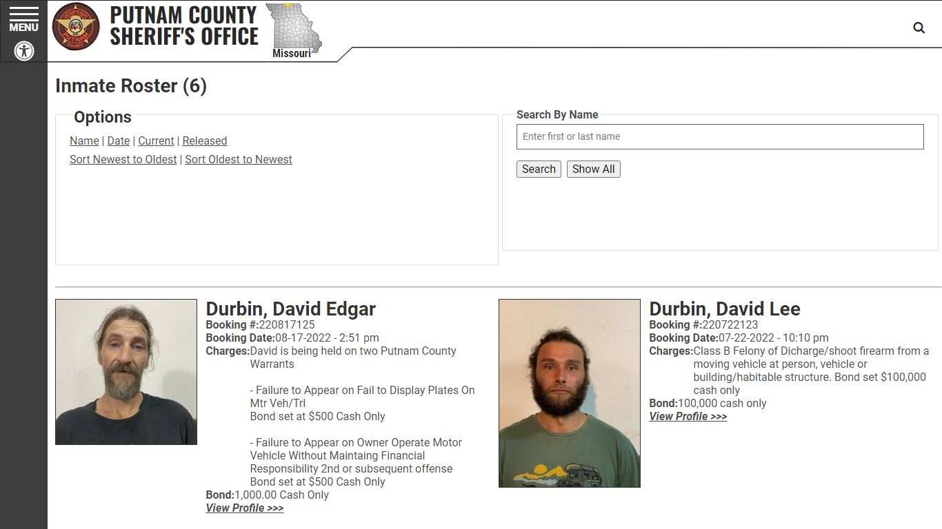 Inmate Roster - Current Inmates Booking Date Descending - Putnam County ...